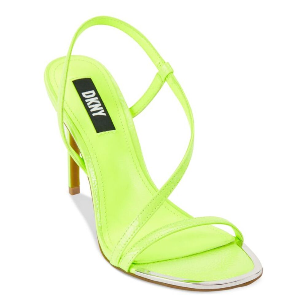 DKNY Womens Green Danielle Round Toe Stiletto Slip On Slingback Sandal 10 M
